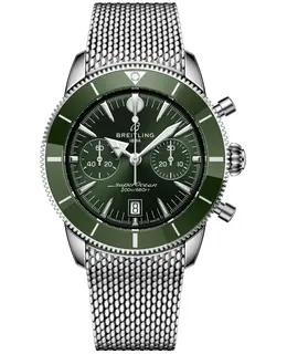 Breitling Superocean Heritage B01 Chronograph 42 Green Dial Stainless Steel Men's Watch AB0156361L1A