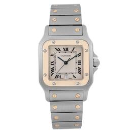 Pre-owned Cartier Santos Galbee Quartz Silver Dial Mens Watch Model: 187901
