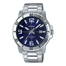 Часы Casio Stainless Steel Strap Waterproof Mens Silver Analog, цвет silver mtp-vd01d-2b | silver