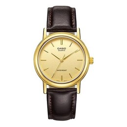 Часы Men's Casio Business Minimalistic Casual Classic waterproof quartz Watch Brown Strap Color Mens Gold Analog, желтый mtp-1095q-9a | gold