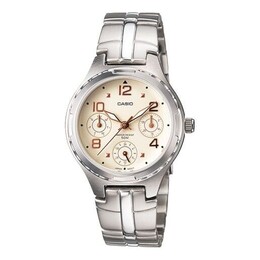 Часы Casio Waterproof Stainless Steel Strap White Analog, белый ltp-2064a-7a3vdf | white