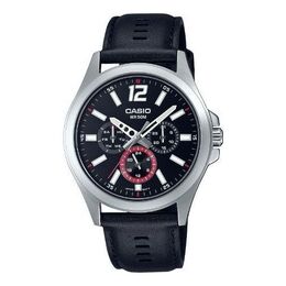 Часы analog 'black' Casio, черный mtp-e350l-1bv | black/silver/red