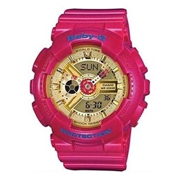 Часы baby-g digital-analog 'hot pink' Casio, розовый ba-111ggb-4a | hot pink/gold