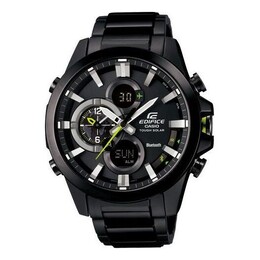 Часы Men's Casio EDIFICE Series Stylish Waterproof Quartz Movement Resin Strap Watch Black Mens, черный ecb-500dc-1 | default color