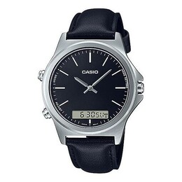 Часы Men's Casio Dress Series Waterproof Quartz Stainless Steel Case 41.6mm Strap Watch Mens Black Analog, черный mtp-vc01l-1e | black
