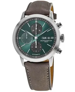 Baume & Mercier Classima Automatic Chronograph - Model 10783/MOA10783, Green Dial, Brown Leather Strap