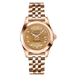 Breitling Galactic Quartz Chronometer Diamond Gold Dial Ladies Watch H7133012/H550