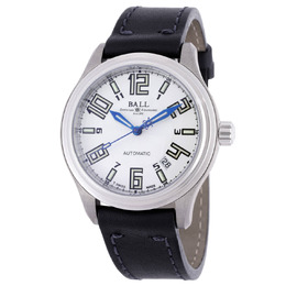 Ball Watch NM1038D-LEA-WH Mens Automatic White Dial Trainmaster