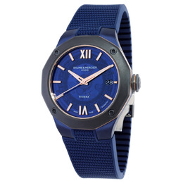 BAUME & MERCIER RIVIERA AUTOMATIC BLUE DIAL MEN'S WATCH MOA10769
