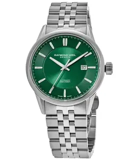 Raymond Weil 2731-ST-52001 Freelancer Automatic Date Green Dial Steel Men's Watch