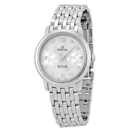 Omega De Ville Prestige Silver Diamond Dial Ladies Watch 42410276052001