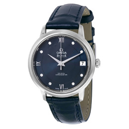 Omega De Ville Prestige Automatic Blue Diamond Dial Ladies Watch 42413332053001 424.13.33.20.53.001