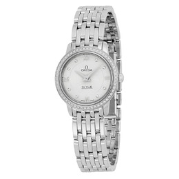 Omega 42415246052001 DeVille Prestige Silver Diamond Dial Stainless Steel Ladies Watch