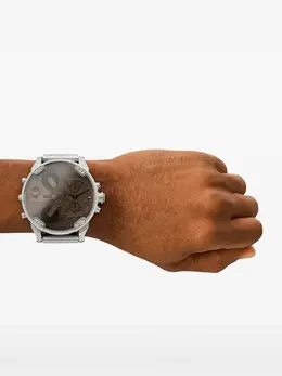 Diesel Mr. Daddy 2.0 Silver Tone Round Chronograph Fixed Bezel Quartz Watch, Case Size 57mm