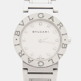 B Bulgari BB26SS White Dial Stainless Steel Women's Watch, Quartz Movement