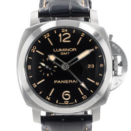 Pre-owned Panerai Luminor Gmt GMT Automatic Black Dial Mens Watch pam 00531