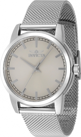 Invicta Celestial 48511 Ladies Quartz Watch Ivory Dial, Stainless Steel Mesh Bracelet