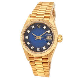 Pre-owned Rolex Datejust 69178 BLDP - Automatic Chronometer with Diamond Blue Dial
