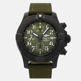 Pre-Owned Breitling Avenger Chronograph Night Mission V13317101L1X2 Green Automatic Titanium Men's Wristwatch 45 mm
