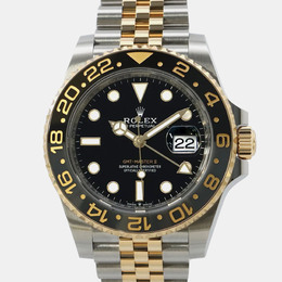 Rolex GMT-Master II 126713GRNR, Automatic Movement in Black Dial with Yellow Gold Accents