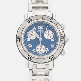 Hermes Clipper CL2.317 Quartz Blue Stainless Steel Women's Wristwatch 33.5 mm 1195579