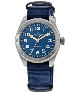 HAMILTON KHAKI FIELD EXPEDITION AUTO BLUE DIAL FABRIC STRAP MEN'S WATCH H70315940