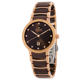Rado Centrix Automatic Diamond Brown Dial Ladies Watch, Model: r30019732