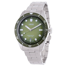 Oris Divers Sixty-Five Automatic Mens Watch 01 733 7707 - Green Dial, Silver-tone Stainless Steel Case