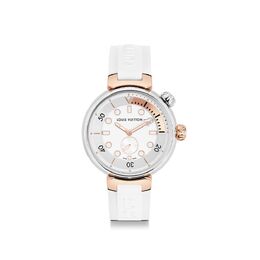 Часы мужские Tambour Street Diver, кварц, 39,5 мм, сталь и розовое золото Louis Vuitton, белый qa166a | white