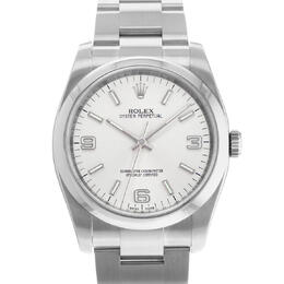 Pre-owned Rolex Oyster Perpetual 36 Automatic Chronometer Silver Dial Mens Watch Model#116000 SASO