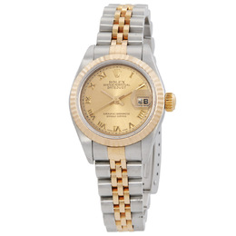 Pre-owned Rolex Datejust Automatic Chronometer Champagne Dial Ladies Watch