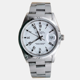 Rolex Oyster Perpetual Date Ref. 15200 - White Dial Stainless Steel Men's Watch, Automatic Movement