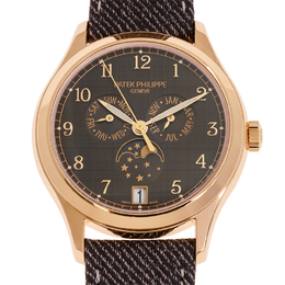 Patek Philippe 4946R-001 Mens Automatic Moon Phase Brown Dial Rose Gold-Tone