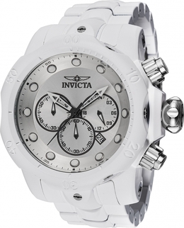 Invicta Venom Phantom Chronograph GMT Quartz Silver Dial Mens Watch Model: 48224