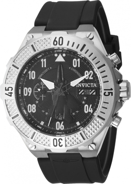 39888 Invicta Men's Aviator Chronograph Black Dial Stainless Steel Watch