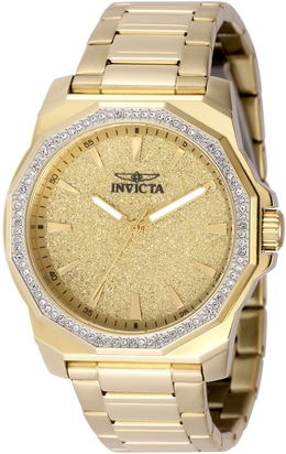 Invicta Speedway Mens Quartz Crystal Gold Dial Watch (49127)
