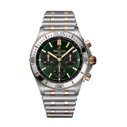 Breitling Chronomat Chronograph Automatic Chronometer Green Dial Mens Watch UB0134131L1U1 (silver-tone stainless steel)