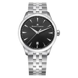 Maurice Lacroix 1975 Quartz Black Dial Watch - Reference: 751007-SS002-330-1