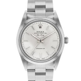 Pre-owned Rolex Air King 14000 SSO Silver Dial Mens Automatic Chronometer Watch