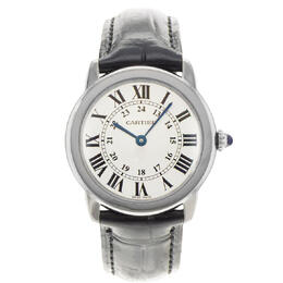 Pre-owned Cartier Ronde Solo Quartz Silver Dial Ladies Watch W6700155