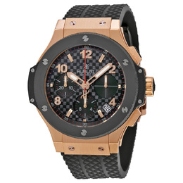 Pre-owned Hublot Big Bang Chronograph Black Checker Pattern Dial Mens Watch 341.pb.131.rx