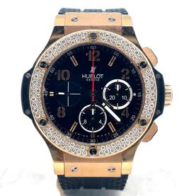 Pre-owned Hublot Big Bang Chronograph Diamond Black Dial Mens Watch 341.px.130.rx.114