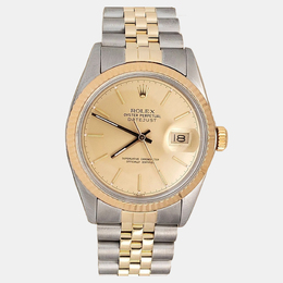 Rolex Datejust 16013, Automatic Movement, Champagne Dial, Yellow Gold and Stainless Steel Men's Watch