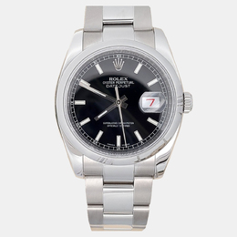 Rolex Datejust 116200, Black Dial Automatic Stainless Steel Men's Watch