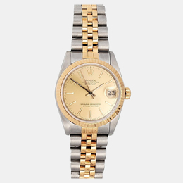 Rolex Datejust 68273 Automatic Champagne Dial Yellow Gold Stainless Steel Women's Watch