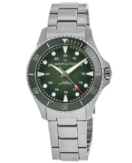 Hamilton Khaki Navy Scuba Auto Green Dial Steel Men's Watch h82525160