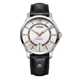 Maurice Lacroix Pontos Automatic - Elegant Silver Dial Watch with Date and Day Display