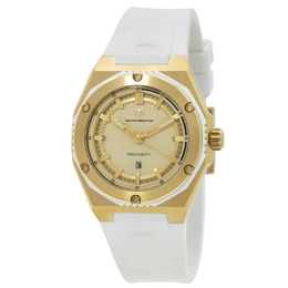 Technomarine Coral Quartz Gold Dial Ladies Watch TM-416080