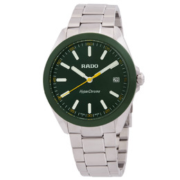 Rado HyperChrome Mens Quartz Green Dial Watch, 41.5mm Stainless Steel & Ceramic