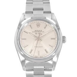 Pre-owned Rolex Air King Mens Automatic Chronometer Silver Dial Watch 14000 SSO